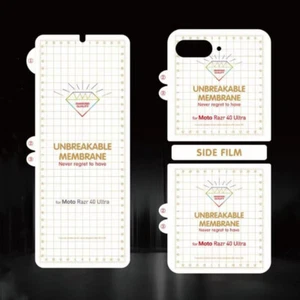 For Motorola Razr 40 Ultra, Hydrogel Soft Film Clear 3in1 Screen Protector - Picture 1 of 11