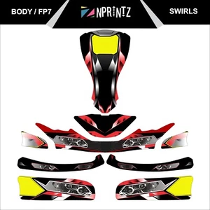 KIT COMPLETO DE PEGATINAS DE KART FP7 SWIRLS - KARTING - OTK - ROTAX IAME - Imagen 1 de 3