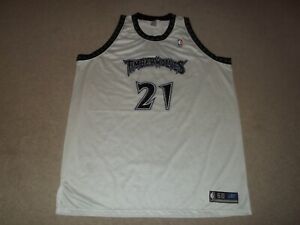VTG Rare Sewn Kevin Garnett Minnesota Timberwolves White #21 Size 60 Jersey EUC