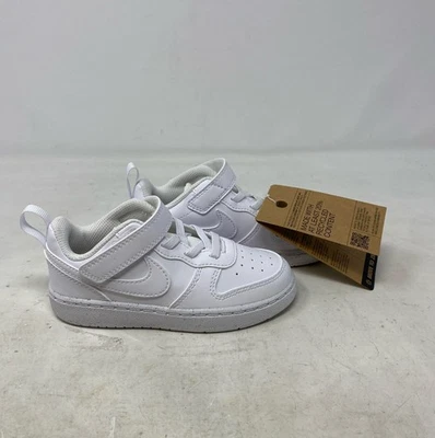 Tênis infantil Nike Court Borough Low Recraft (TD) branco/branco - Tamanho 9C DV5458 - Imagem 1 de 4