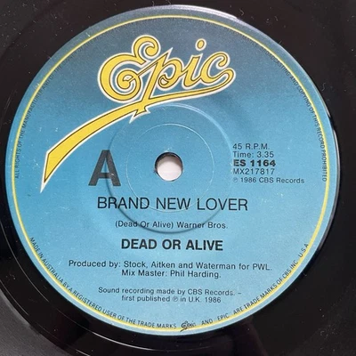 Dead Or Alive Brand New Lover Vinyl Record 7” 45 RPM ES 1164 epic 1986 - Image 1 of 4