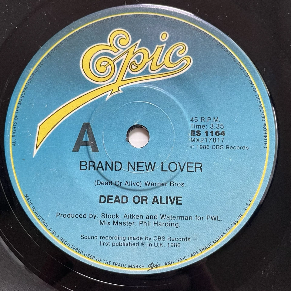 Dead Or Alive Brand New Lover Vinyl Record 7” 45 RPM ES 1164 epic 1986 - Image 1 of 4