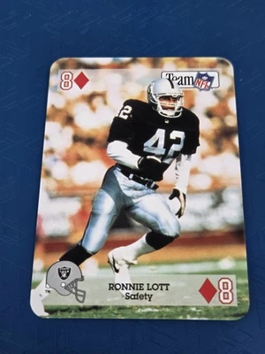 1992 Sport Decks NFL Playing Cards 8 DIAMONDS Ronnie Lott Football Card 6G - Image 1 of 2