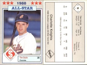 Tim Dulin 1988 Jennings Southern League All-Stars #9 Card *AutographDen* - Picture 1 of 1