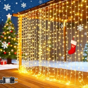 Cozymeow Addobbi Natalizie 300 LED 3x3m Tenda Luminosa Natale con Spina Timer 8 - Foto 1 di 24