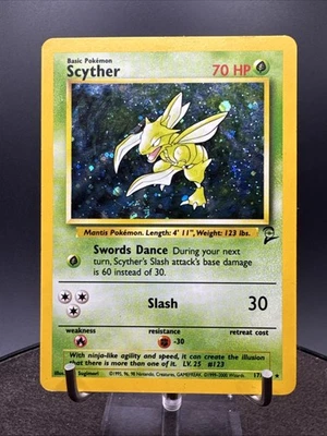 Pokémon TCG - Scyther Base Set 2 17/130 - Unlimited Holo Rare - SWIRL - Image 1 of 4