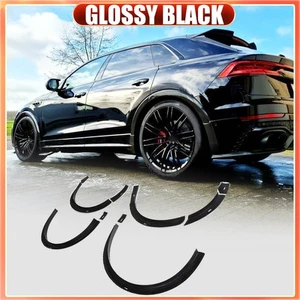 For Audi RS Q8 RSQ8 2020-24 GLOSSY BLACK Wide Fender Flares Wheel Arch Trim Lip - Picture 1 of 9