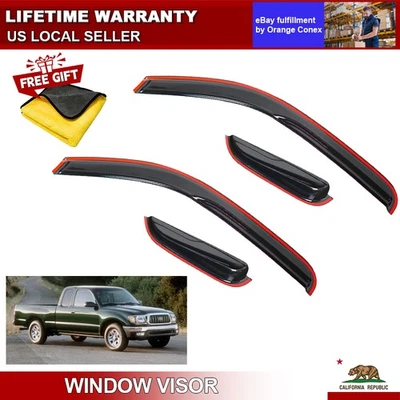 Para Toyota Tacoma 1995-2004 Cabina Extendida Ventana Viseras Ventilación Solar Protector Parasol EE. UU. Foto 1 de 4