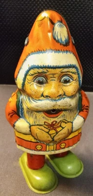 Caminante de cuerda de hojalata Chein XMAS SANTA - Funciona muy bien (¡Muy BONITO!) Foto 1 de 4