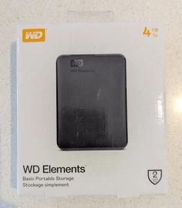 Disque dur externe portable WD 4 To Elements - USB 3.0, Noir. - Photo 1/5