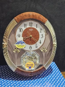 VTG RHYTHM Small World Wall Clock Swarovski Elements Musical Clarion Tone NOS - Picture 1 of 15