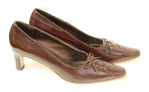 VANELI Lilith Mujer Cuero Marrón Tacón Alto Bomba Cordones Zapatos 6.5N - Imagen 1 de 9