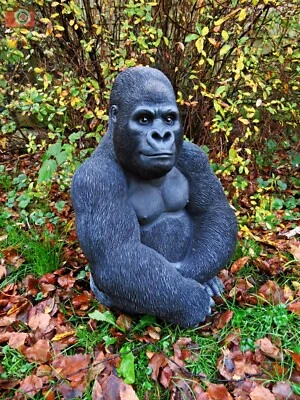 GORILA DE ESPALDA PLATEADA de Vivid Arts, impresionante vida como hogar y jardín adorno. D Foto 1 de 4
