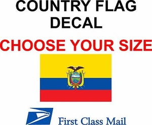 BANDERA DEL PAÍS ECUADOR, PEGATINA, CALCOMANÍA, VINILO DE 5 AÑOS, BANDERA DE ESTADO - Imagen 1 de 2