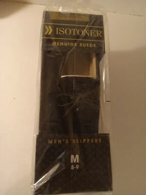 Zapatillas de mocasín Isotoner Boater para hombre talla M 8-9 negras de gamuza genuina Foto 1 de 4