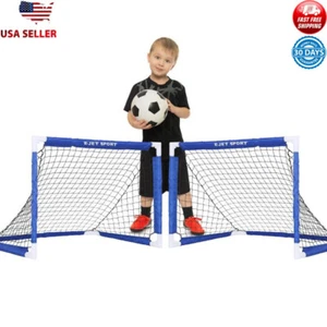 Kids Soccer Goal Set of 2 Lightweight Portable Indoor Outdoor Sports Play New - Picture 1 of 7