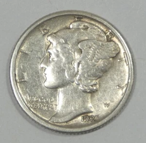 Moneda de diez centavos Mercury 1925-S extra fina/casi sin circular plata 10c - Imagen 1 de 4