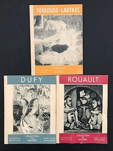 VINTAGE 3 Collection De Maitres Art Books  Toulouse-Lautrec DUFY Rouault 1950 PB - Picture 1 of 5