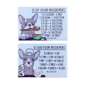 Grau Chihuahua Hund Messtabelle Magnet Set Küche Kochen Backen Anleitung Geschenk - Bild 1 von 12