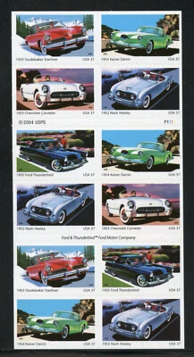 UNITED STATES SCOTT #3931/35 50'S SPORTY CARS CPL UNEXPLODED BOOKLET MINT NH - Image 1 of 2