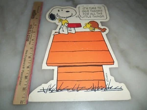 VTG Peanuts Snoopy & Woodstock Thanksgiving Die Cut Charles Schulz WOW LOOK! - Picture 1 of 2