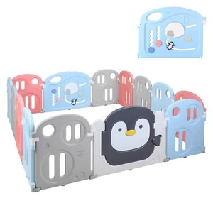 12+2 Paneele Laufgitter Baby Kinder Laufstall Absperrgitter Krabbelgitter Faltba - Bild 1 von 7