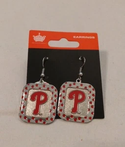 Philadelphia Phillies POLKA DOT Style Dangle Earrings - Picture 1 of 2