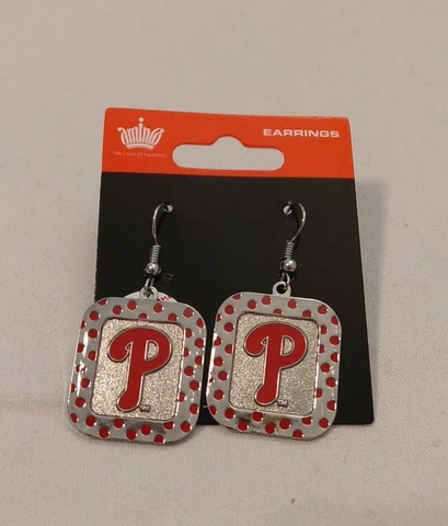 Philadelphia Phillies POLKA DOT Style Dangle Earrings Cover