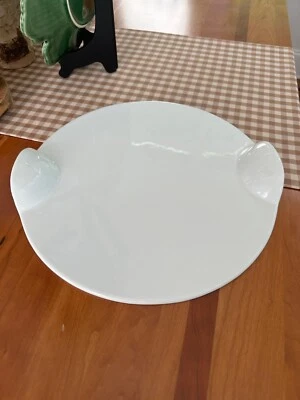 CRATE & BARREL WHITE CHARCUTERIE CHEESE PLATTER PLATE DISH SERVING TRAY 13"d EUC - Image 1 of 4