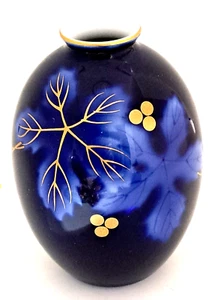 Vintage Arita Japan Small Colbalt Blue Fukagawa Porcelain Flower Vase - Picture 1 of 6