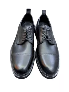 Scarpe eleganti Steve Madden Ezrah Derby da uomo in pelle nera taglia 9M nuove senza scatola - Foto 1 di 6
