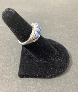 STS 5 Blue Stones Sterling 925 Band Ring ~ Sz 6.75 ~ - Picture 1 of 4