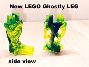 New LEGO Ghost Legs Trans Neon Yellow Blue Marble Streak Ghostly Halloween Face - Picture 1 of 1