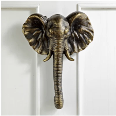 Llamador de puerta con cabeza de elefante aluminio SPI Home #34248 Foto 1 de 4
