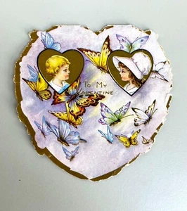 Valentine die cut folding card USA butterflies - Picture 1 of 6