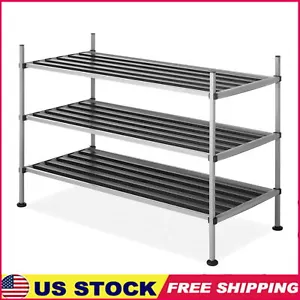 3 Tiers Closet Storage Shelves Shoe Rack Home Metal Stackable 12 X 25.62 X 17 In - Picture 1 of 8
