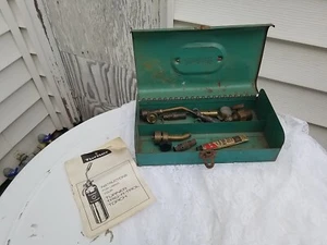 Vintage Bernz-O-Matic Fackel 9-teiliges Set grün Werkzeugkasten Box rustikal DIY Pflanzgefäß - Bild 1 von 7