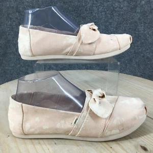 Toms Shoes Womens 8.5 Alpargata Slip On Pink Canvas Low Top Comfort Round - Picture 1 of 11
