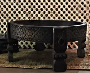 Unique Coffee AND Thee table. Carved Coffee Table, foldable table, round wooden - Picture 1 of 6