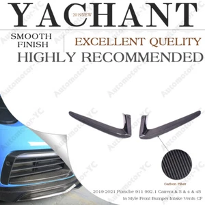 CARBON ta Front Bumper Intake Vents For 19-21 Porsche 911 992.1 Carrera&S&4&4S - Picture 1 of 12