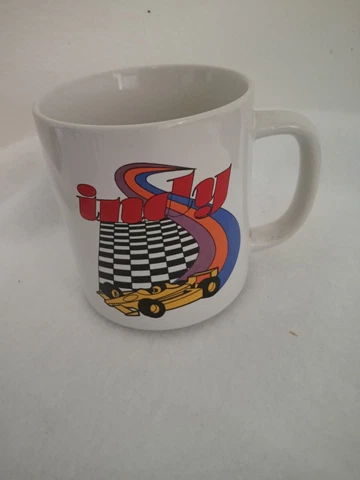 Coffee Cup Nascar Indy Ceramic Racecar Mug 1980s Vintage Cover
