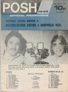 Football - Peterborough U v Sheffield Wed - 10/03/1976 - Division 3 - Programme - Picture 1 of 1