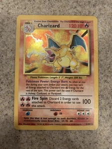 Pokémon TCG Charizard 4/102 Base Set Unlimited Holo Rare MP - Picture 1 of 7