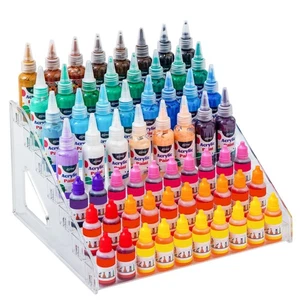 Organizzatore per pittura acrilica trasparente 7 strati portaoggetti portabottiglie pittura - Foto 1 di 9