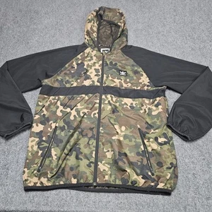 Adidas Climalite Jacket Large Camoflauge Camo Black Light Rain Windbreaker - Picture 1 of 7