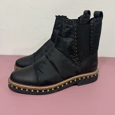 Free People Atlas Puffer 铆钉黑色切尔西靴 尺码 38 7.5 美国 — 第 1/4 张图片