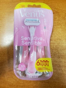 6 unidades: maquinillas de afeitar desechables Gillette Venus Sensitive de 3 hojas para mujer - Imagen 1 de 2
