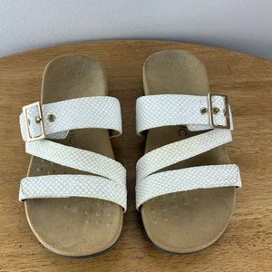 Vionic Womens Skylar Adjustable Buckle Slide Orthotic Sandals White size 8 - Picture 1 of 8