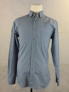 Ermenegildo Zegna Soft Men's Blue Plaid 100% Cotton Dress Shirt Large $598 - Picture 1 of 11