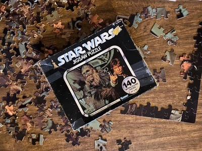 Rompecabezas Star Wars 1977 caja original, Chewie&Han, 14 pulgadas X 18 pulgadas, 137 piezas Foto 1 de 2